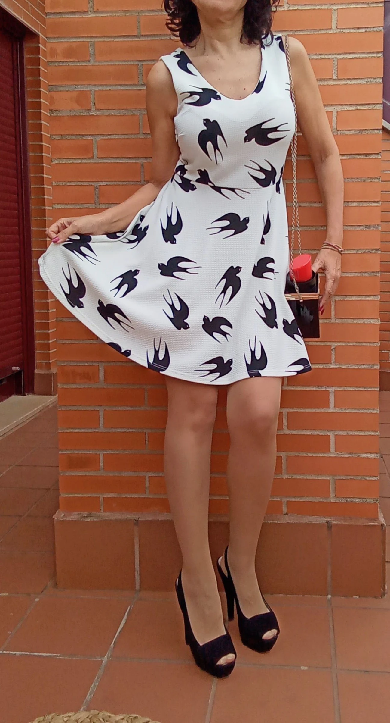 Retro jurk met zwaluwprint – photo 2